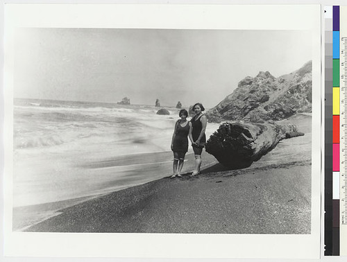 North end of spit at Redwood Lagoon, showing rock (girl changed to rock story)