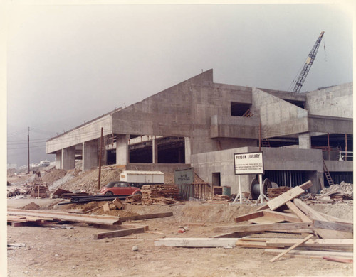 Payson Library under construction, 1972