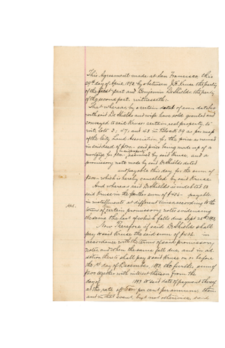 Contract between J.H. Kruse and Benjamin De Shields