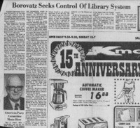 Borovatz Seeks Control Of Library System