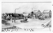 Drawing of Paige Morton Ranch, Tulare, Calif., Late 1800s