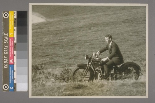 [Lindbergh on a motorcycle]