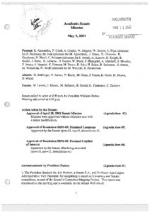 USC Academic Senate minutes, 2001-05-09