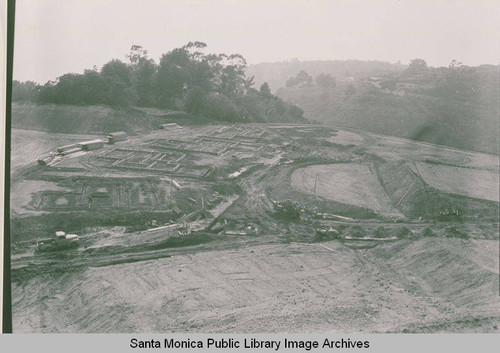 Site of the grading for Pacific Palisades High School in Temescal Canyon, Calif