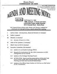 Agenda and meeting notice--April 10, 1996