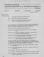 International Longshoremen's and Warehousemen's Union, Memorandum to All Longshore Locals on the Pacific Coast, from Elinor Kahn, ILWU Research Department, Re: Report on Arbitrations and Comments on Dispute Forms to Coast Labor Relations Committee, November 16, 1945