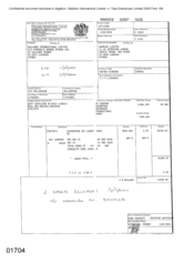 [Invoice from Gallaher International Limited to Namelex Limited for Dorchester International Lights Cigarettes]