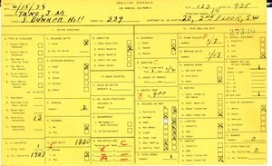 WPA household census for 339 S BUNKER HILL, Los Angeles