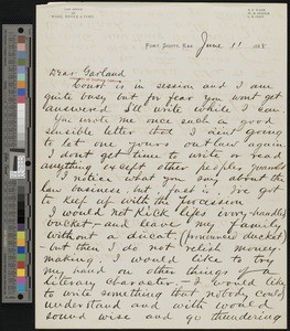 E.F. Ware, letter, 1888-06-11, to Hamlin Garland