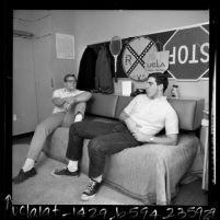 Two male students in their dorm room at UCLA's Sproul Hall, 1967