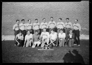 Axelson indoor baseball team at Huntington Park High School, Huntington Park, CA, 1929