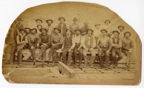 Group photo of loggers at Merriman Mill, Butte County, California