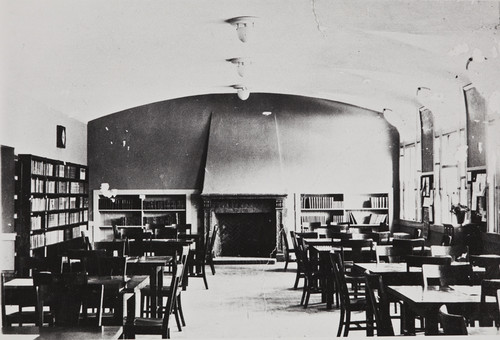 Interior of library and study hall, Citrus Union High School, 1923