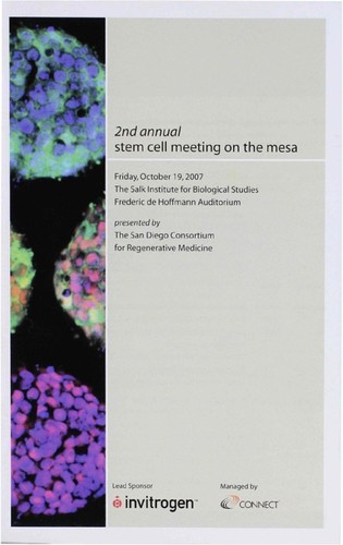 2nd Annual Stem Cell Meeting on the Mesa: agenda/program