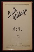 Lou's Village lunch menu, c. 2000