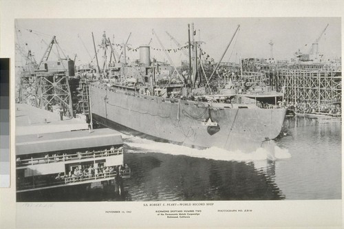 Construction of the prefab ship Robert E. Peary
