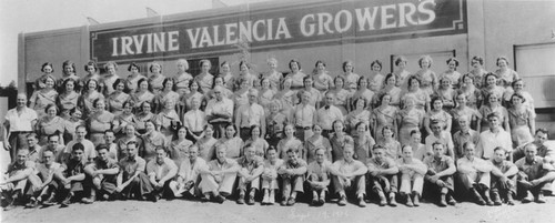 Irvine Valencia Growers packing house workers, Irvine, California, 1936
