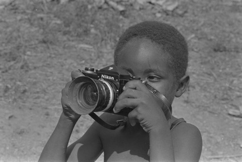 Boy with camera, San Basilio del Palenque, 1979
