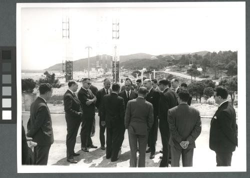 Frederick F. Bucci explains security systems at Playa de Pals, April 23, 1964