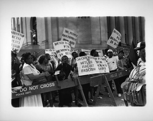 Rally against president H. W. Bush, New York, ca. 1990