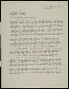 E. Hubert Deines, letter, 1936-10-19, to Hamlin Garland