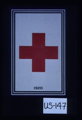 Poster depicting red cross