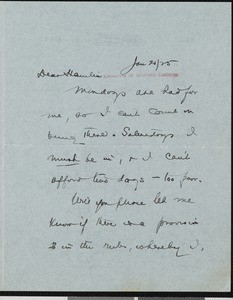 Albert B. Paine, letter, 1925-01-25, to Hamlin Garland