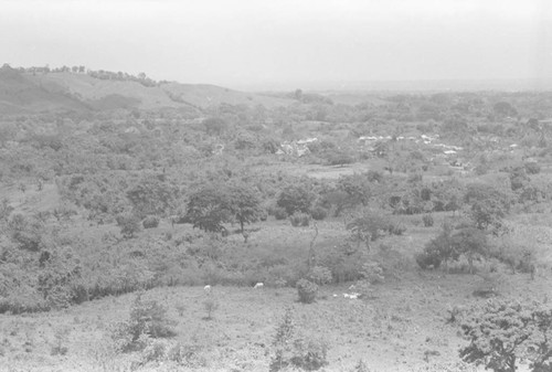 Village in the distance, San Basilio de Palenque, 1976