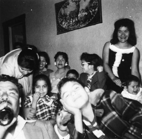 Mexican American family celebrates birthday