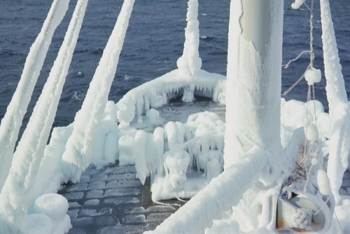 Ice on the deck and rigging of R/V Argo