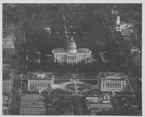 Aerial view of the California State Capitol