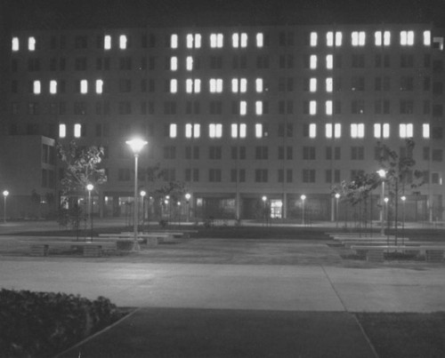 Sierra Tower with "VSC" in lights, ca. 1963