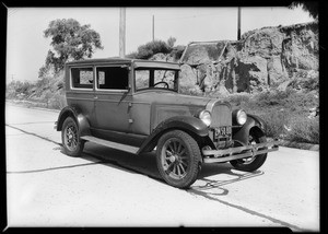 Whippet sedan belonging to Mrs. Dorothy Hollenbeck, Southern California, 1931