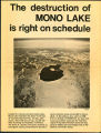 The destruction of Mono Lake is right on schedule