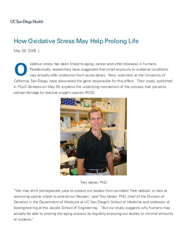 How Oxidative Stress May Help Prolong Life