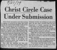 Christ Circle case under submission