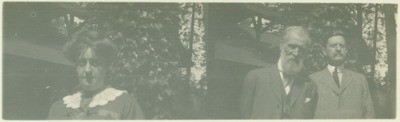 Mrs. Herrin, John Muir, William F. Herrin (two images on one print)