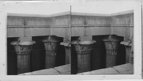Details of the capitals in the Temple of Isis, Island of Philoe, Egypt