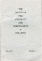 The Institute for Antiquity and Christianity Bulletin, June 1972, Number 3