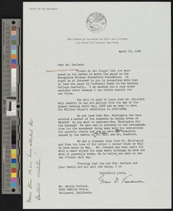 Grace Davis Vanamee, letter, 1932-04-12, to Hamlin Garland