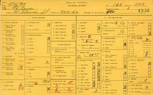 WPA household census for 940 S FLOWER, Los Angeles
