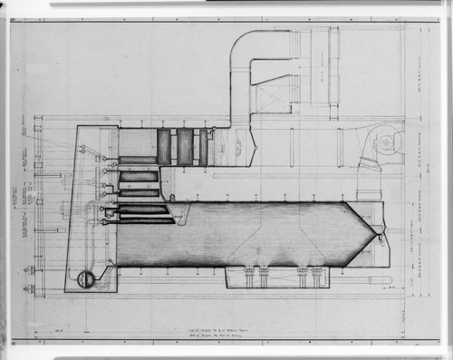Engineering drawing for a "Steam Drum" for a steam power plant