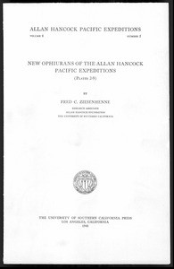 New ophiurans of the Allan Hancock Pacific Expedition