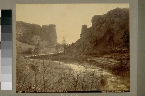 Castle Gate [Utah]. On the line of the Rio Grande Western R.R. 4920. [Photograph by Isaiah West Taber.]