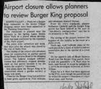 Airport closure allows planners to review Burger King Proposal