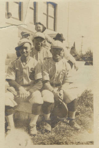 Members of the Sacramento Japanese American baseball league, the Nippon Stars