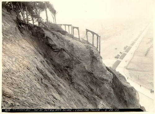 Pt. Lobos Ave. - top of Sutro Hts. slide - looking south