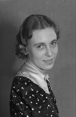 Portrait of a girl in polka-dot dress