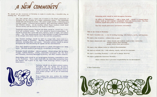 "A New Community," For Mayor of Berkeley Jerry Rubin,1967 Mayoral Campaign Pamphlet