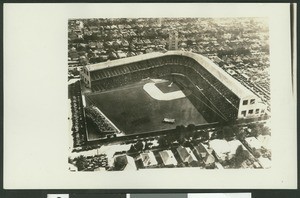 Aerial view of Wrigley Field, ca.1940